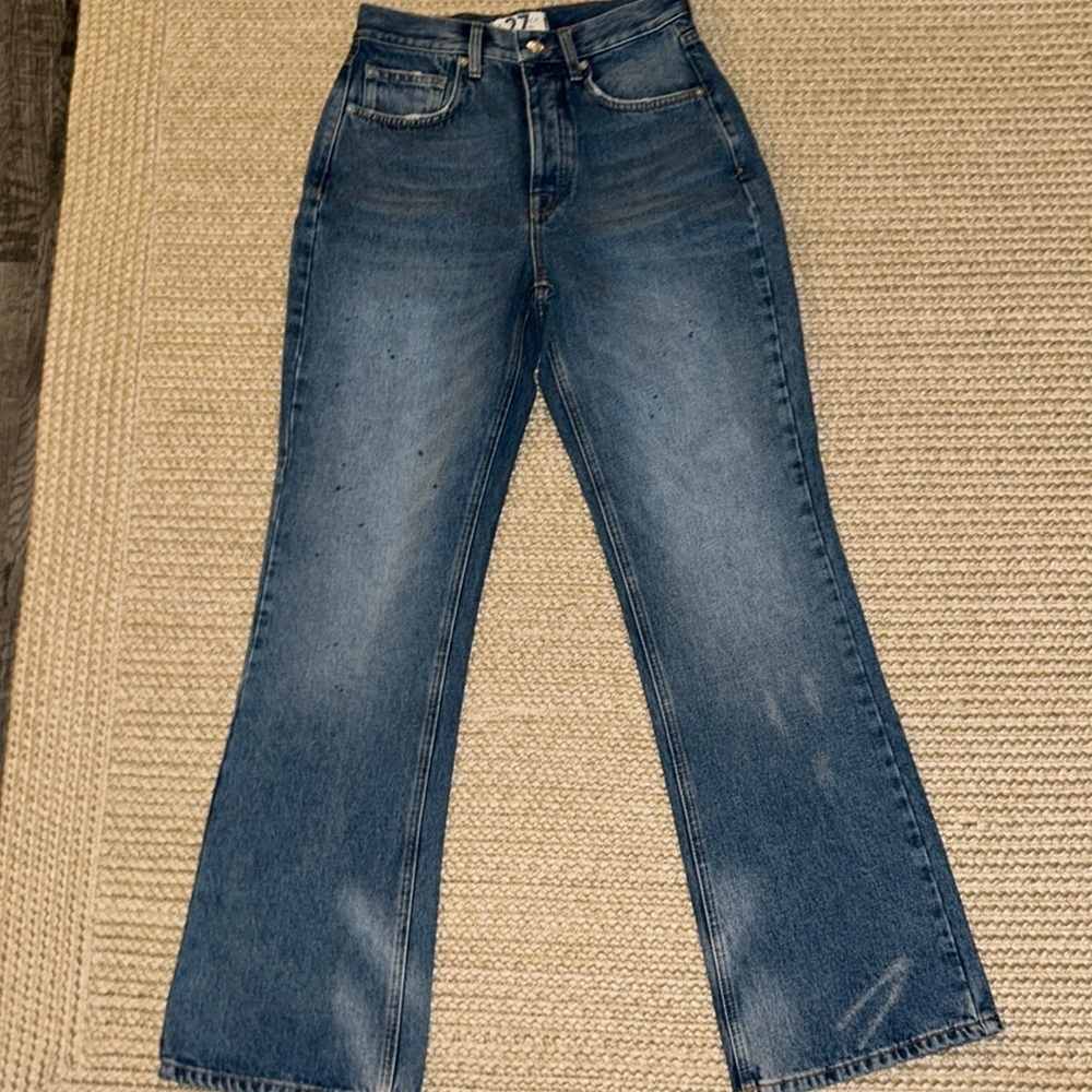 Free People High Waist Denim Shaggy Jeans Sz 27 - Picture 2 of 13